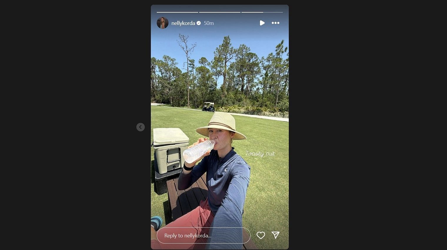 Korda's story - Source: via @nellykorda on Instagram